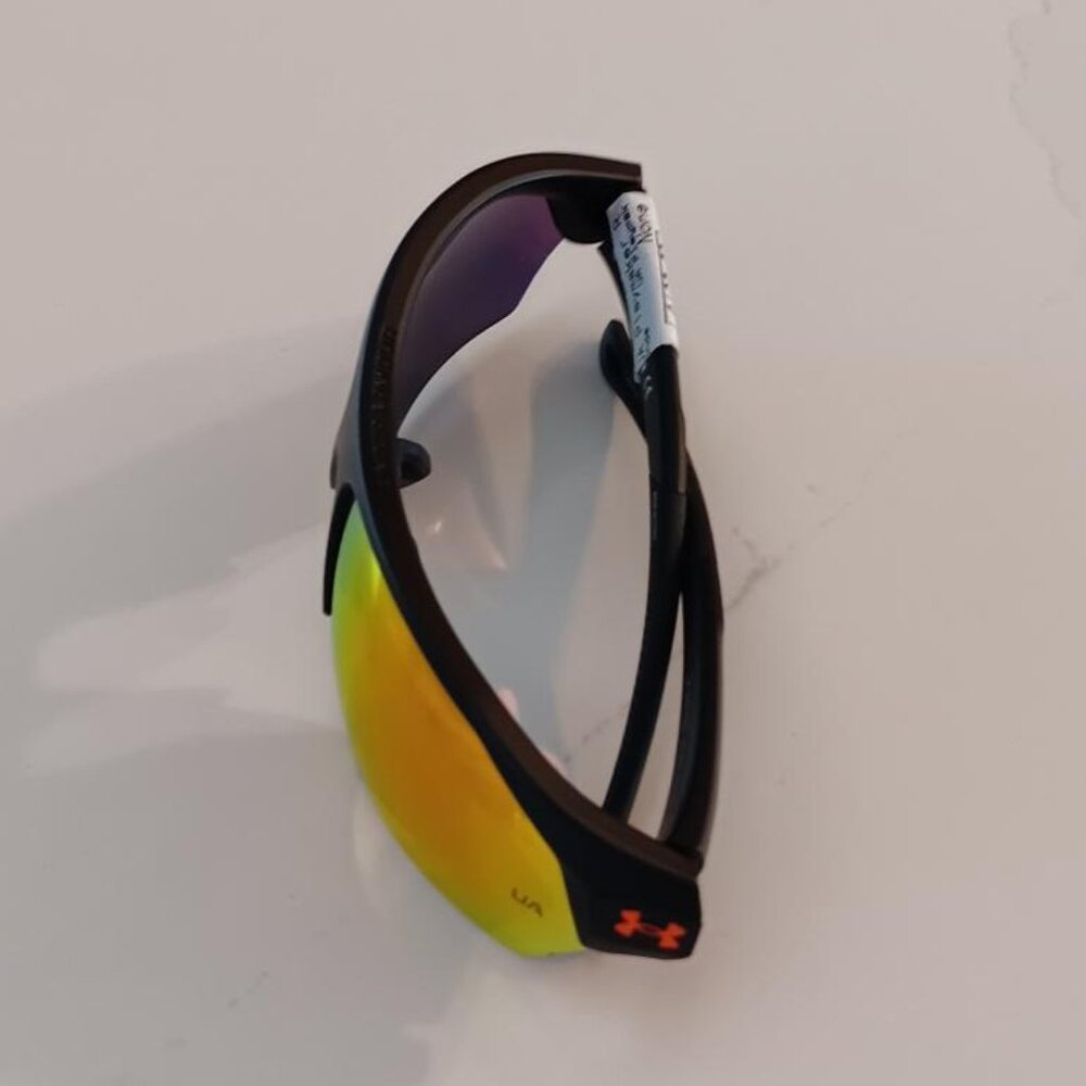 UNDER ARMOUR Sunglasses PLAYMAKER Black Frame Orange Mirror Lens NEW - Picture 4 of 11